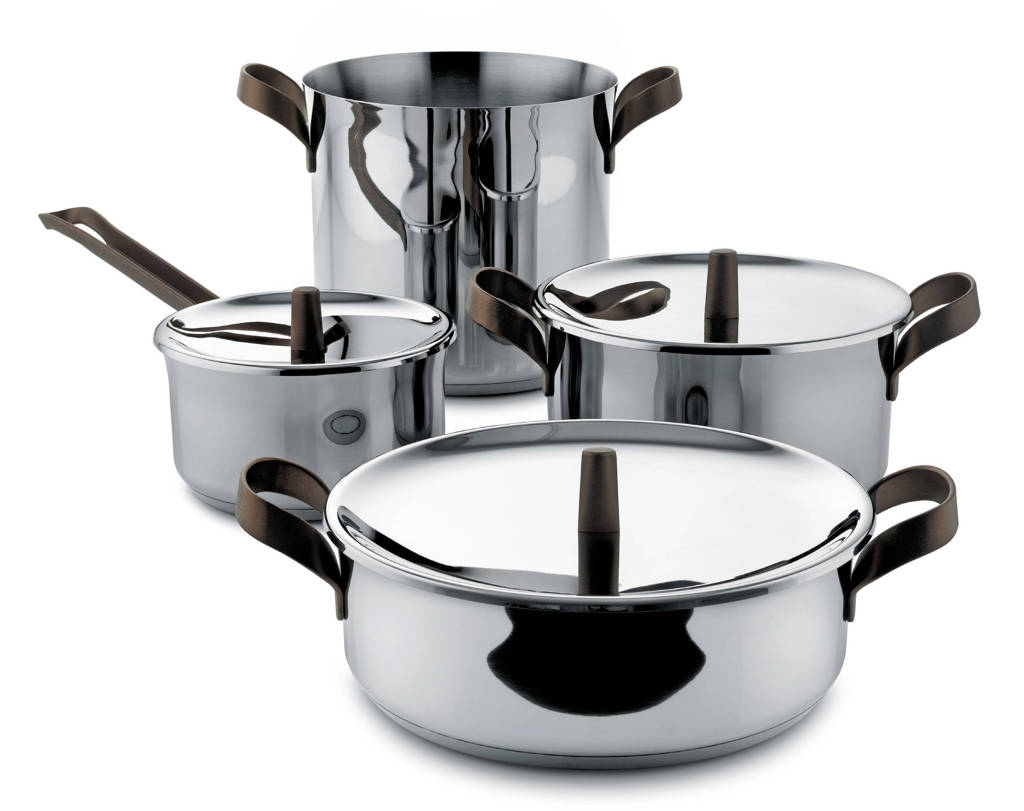 Alessi pannenset (4-delig), Zilverkleurig