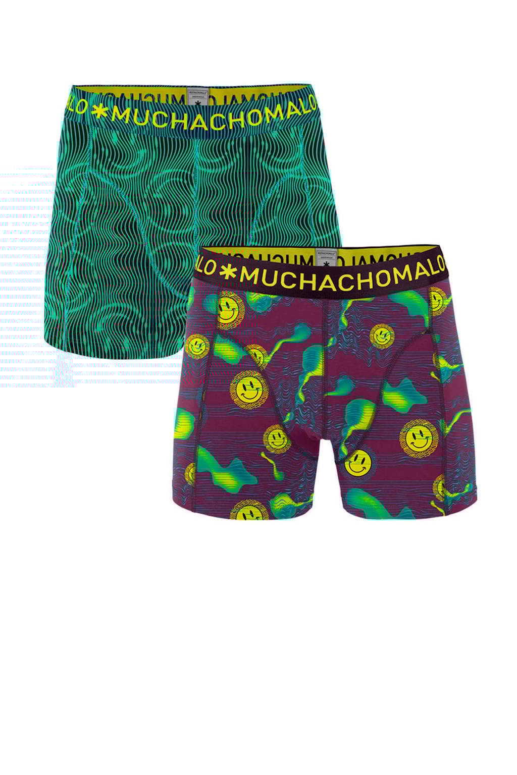 Muchachomalo Junior boxershort Acid - set van 2 groen/paars, Groen/paars