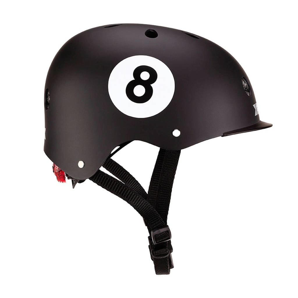 Globber kinderhelm Elite Lights Black 8 Ball, Zwart/wit