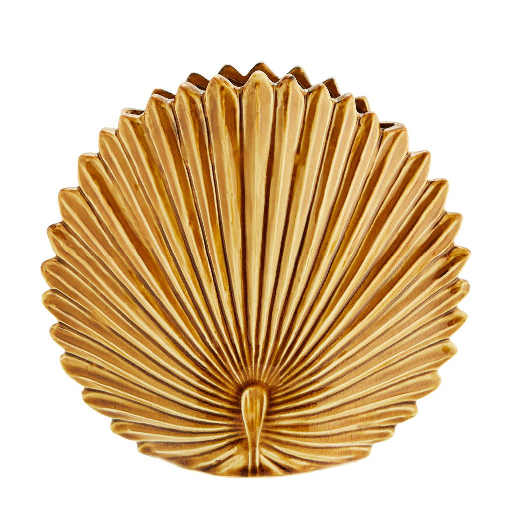 Madam Stoltz vaas Leaf, Okergeel