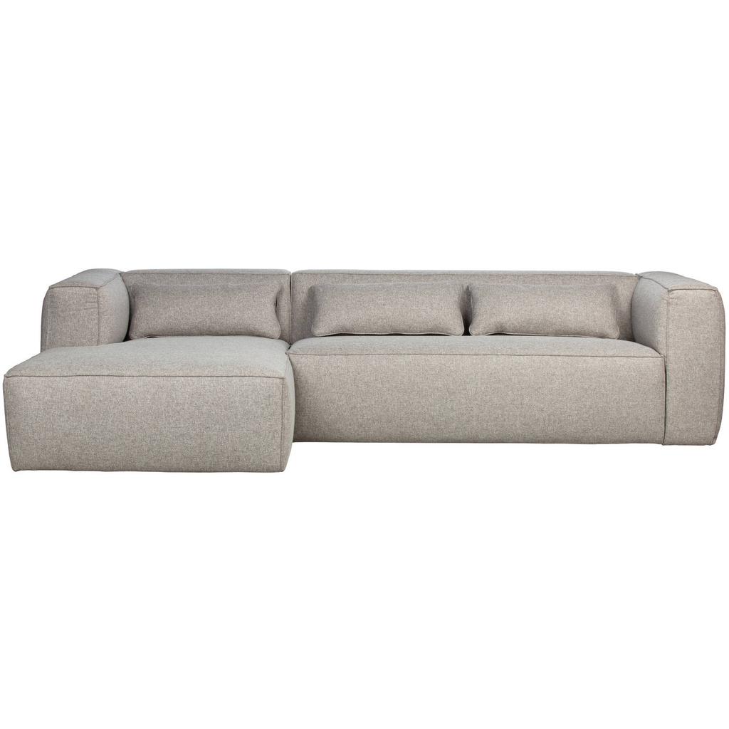 WOOOD WOOOD Bean Hoekbank Incl. Kussens Links - Melange - Grijs -73x305x96