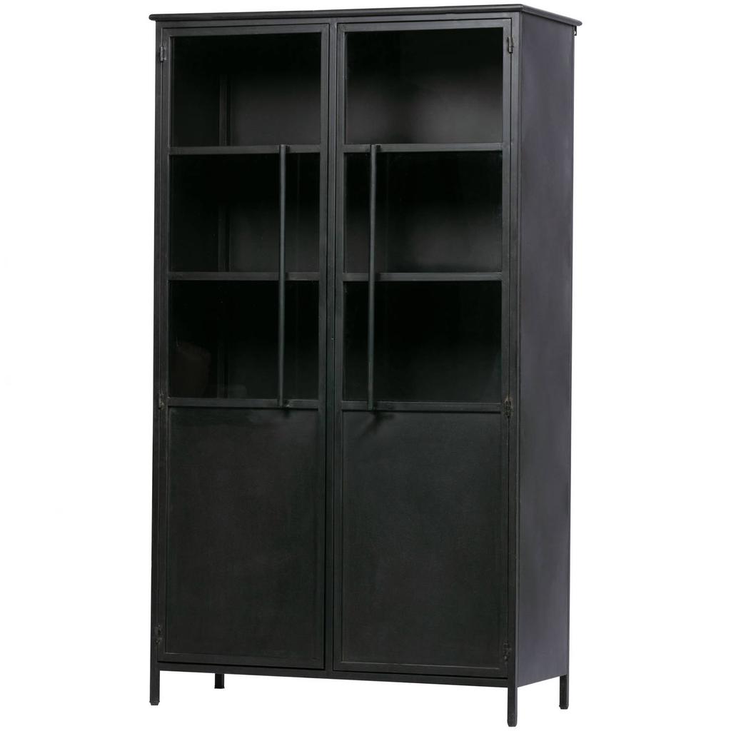 WOOOD WOOOD Exhibit Vitrinekast - Metaal - Zwart - 170x99x44