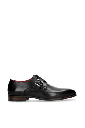leren gespschoenen zwart