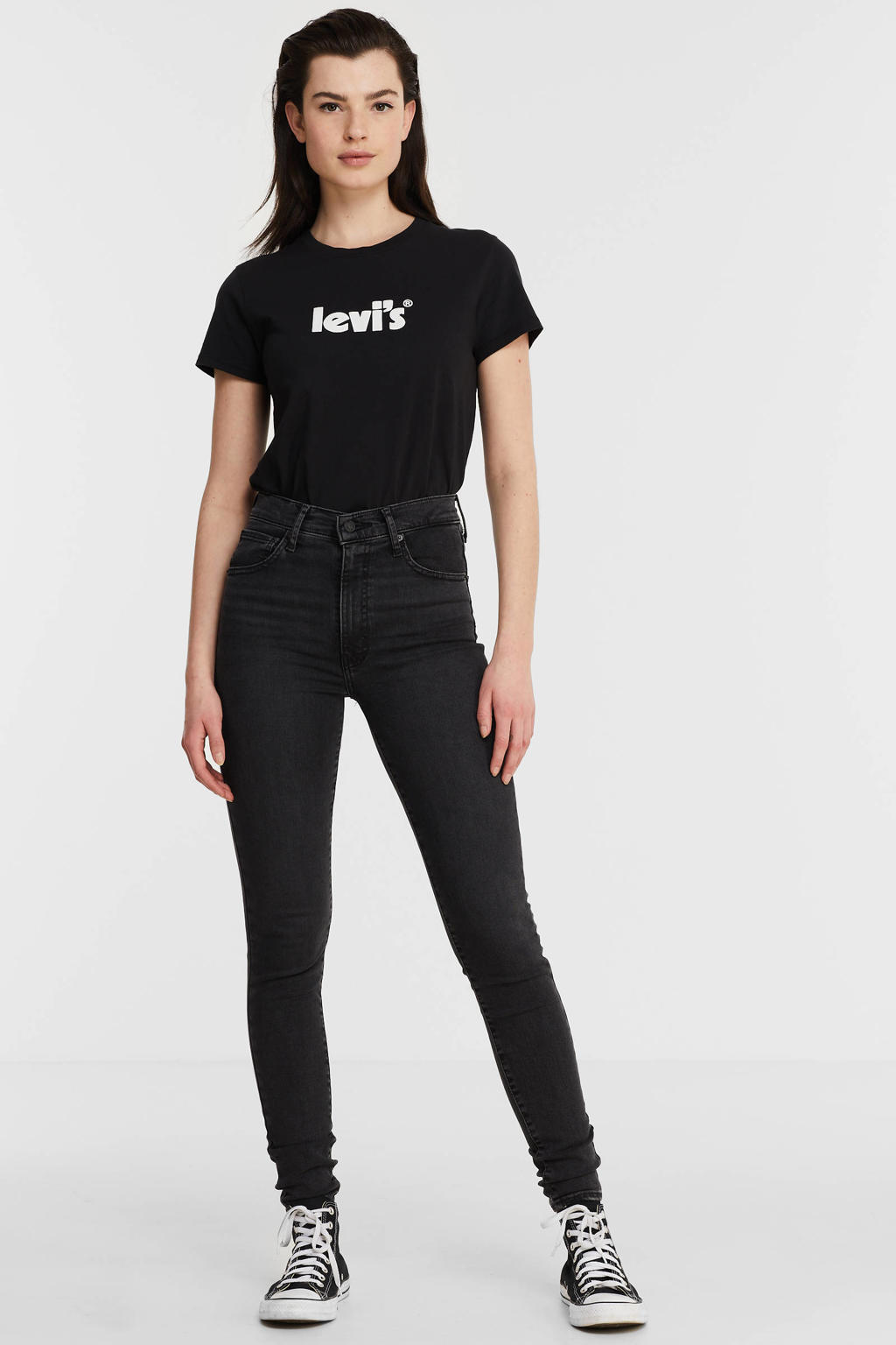 Levis Mile High Waist Super Skinny Jeans Black Haze Wehkamp