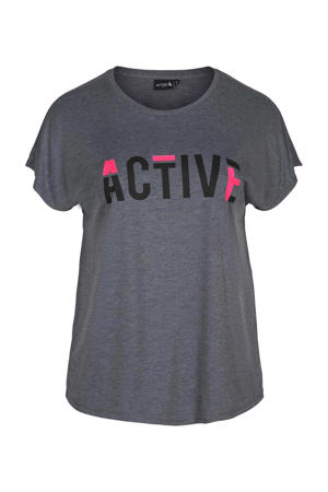 Plus Size sport T-shirt antraciet