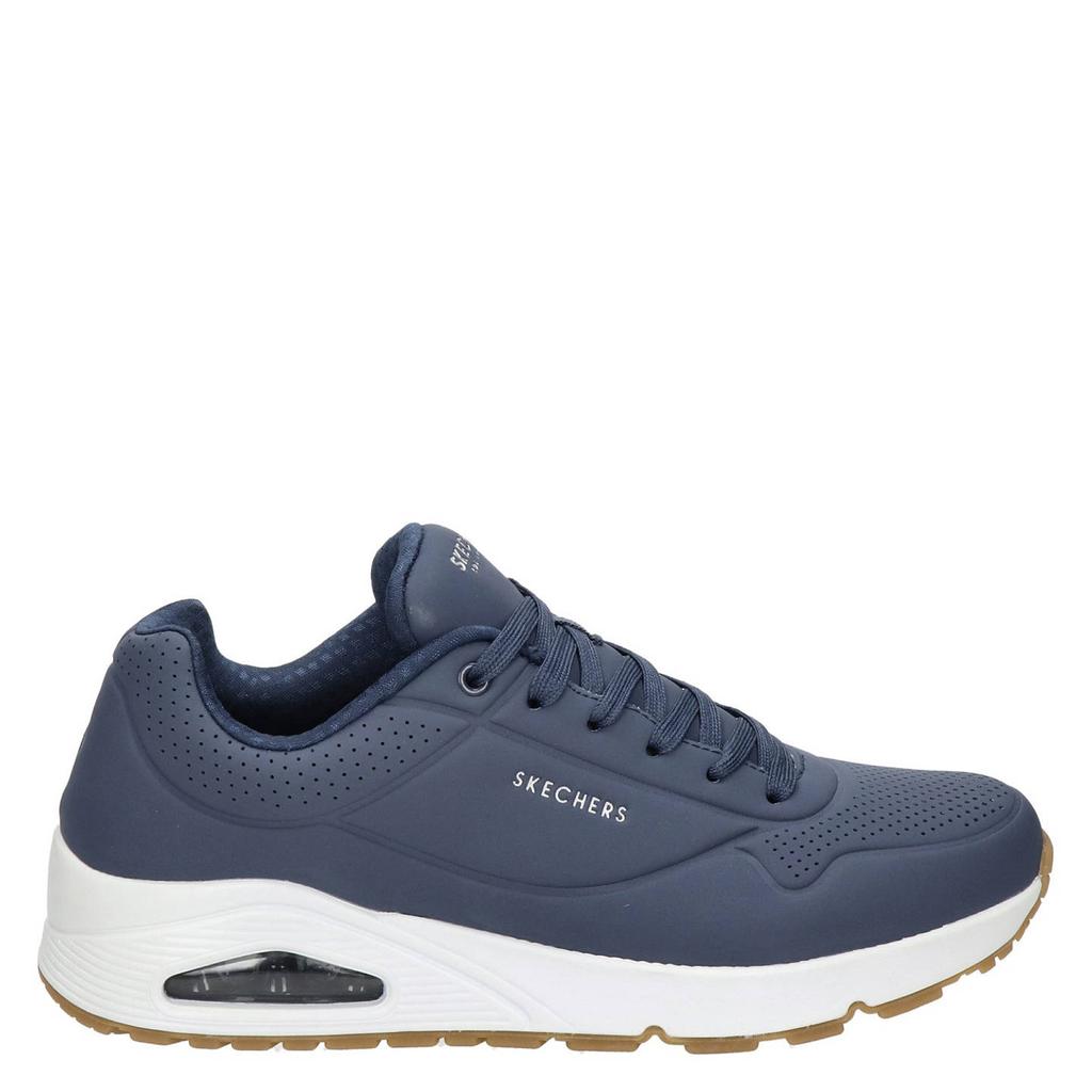 Blauwe heren Skechers Stand On Air sneakers met veters