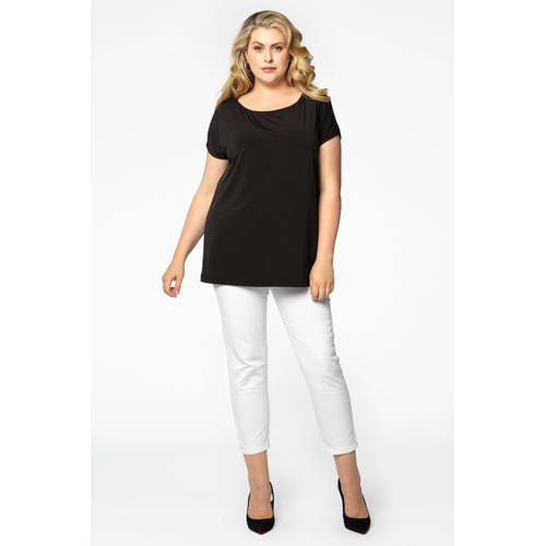 YOEK cropped high waist skinny jeans wit afbeelding