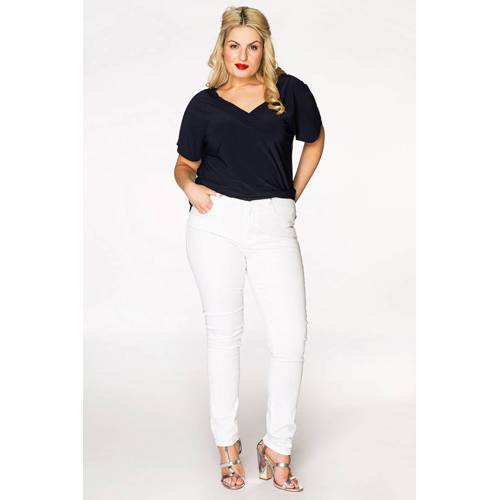 YOEK high waist shaping skinny jeans wit afbeelding