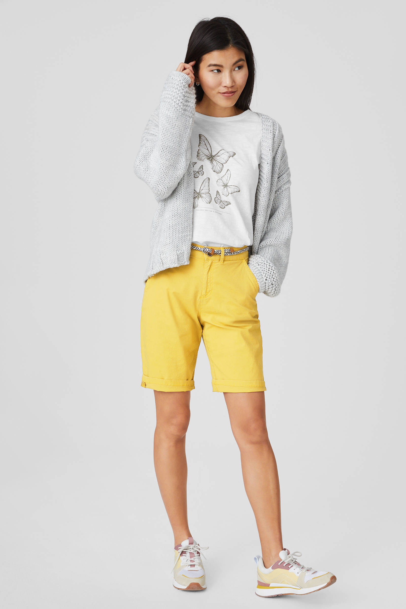 C\u0026A Yessica straight fit bermuda okergeel | wehkamp