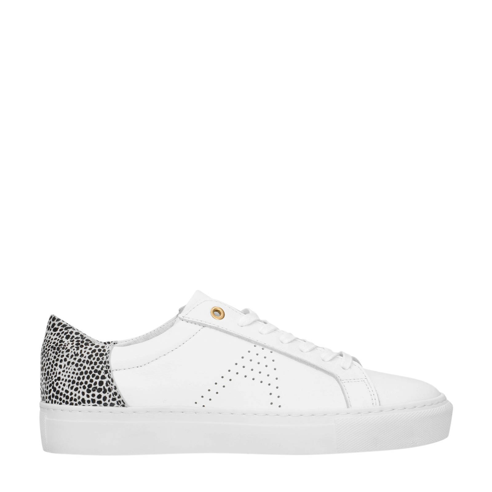 Manfield x Annic leren sneakers wit/cheetahprint | wehkamp