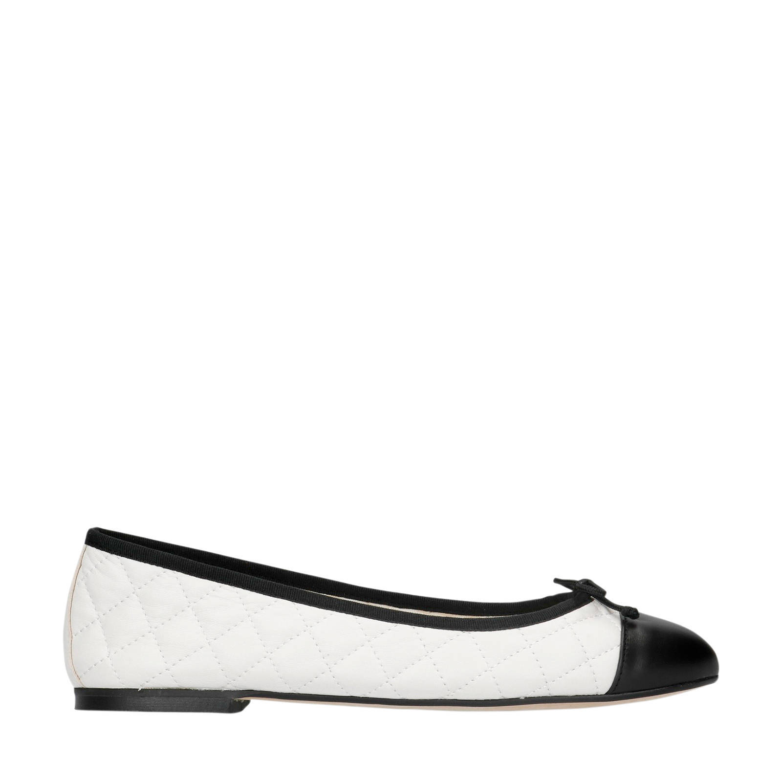 Manfield x Annic leren ballerina's wit/zwart | wehkamp