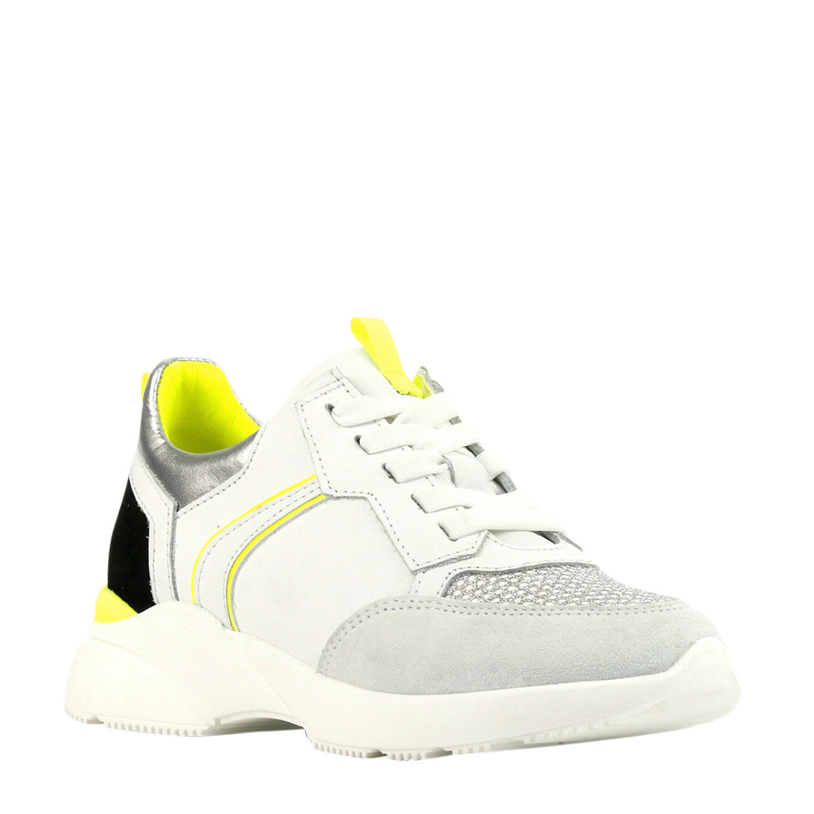 Hip H1274 leren dad sneakers wit/zilver | wehkamp