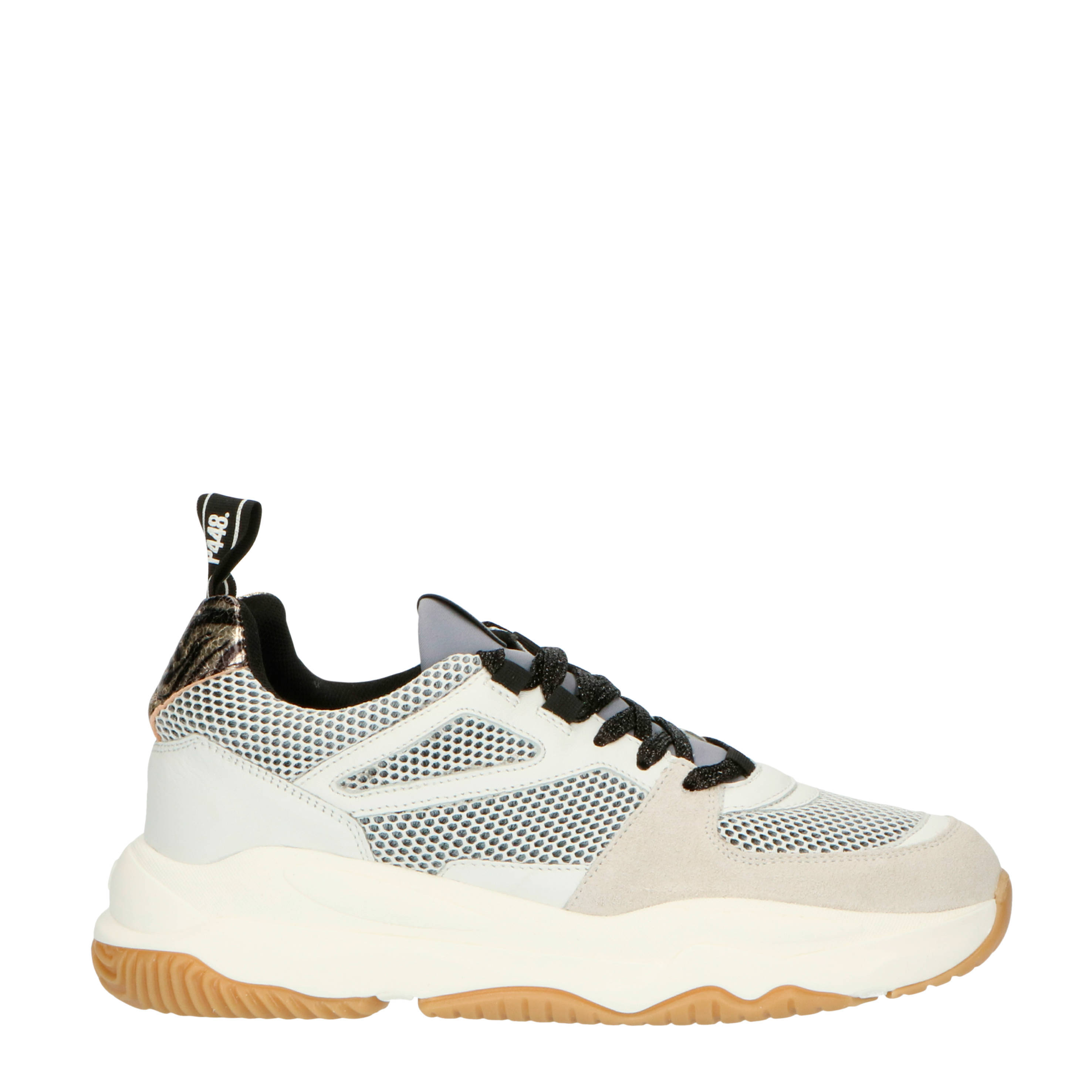 P448 Luke leren chunky sneakers wit/zebraprint | wehkamp