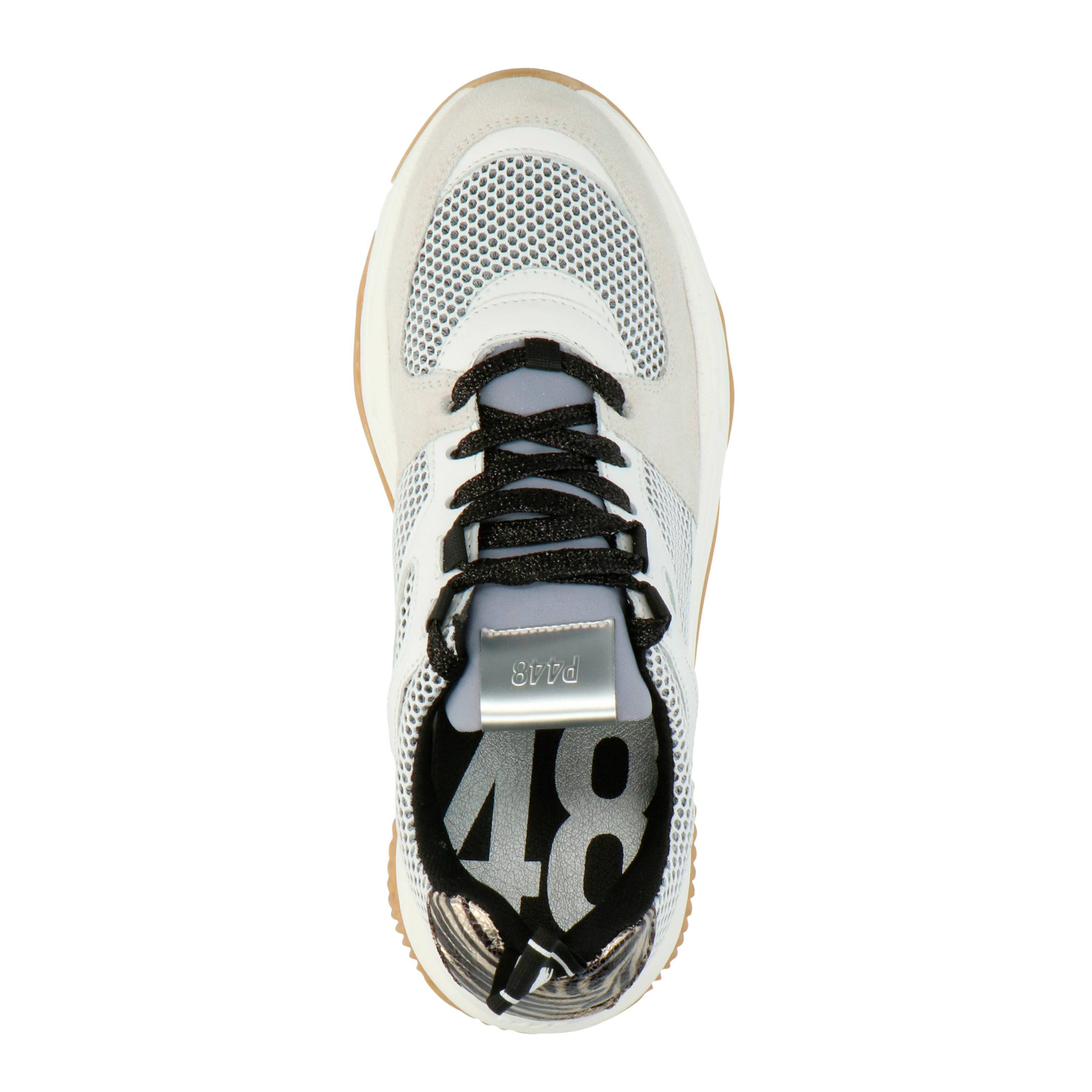 Luke leren chunky sneakers wit zebraprint