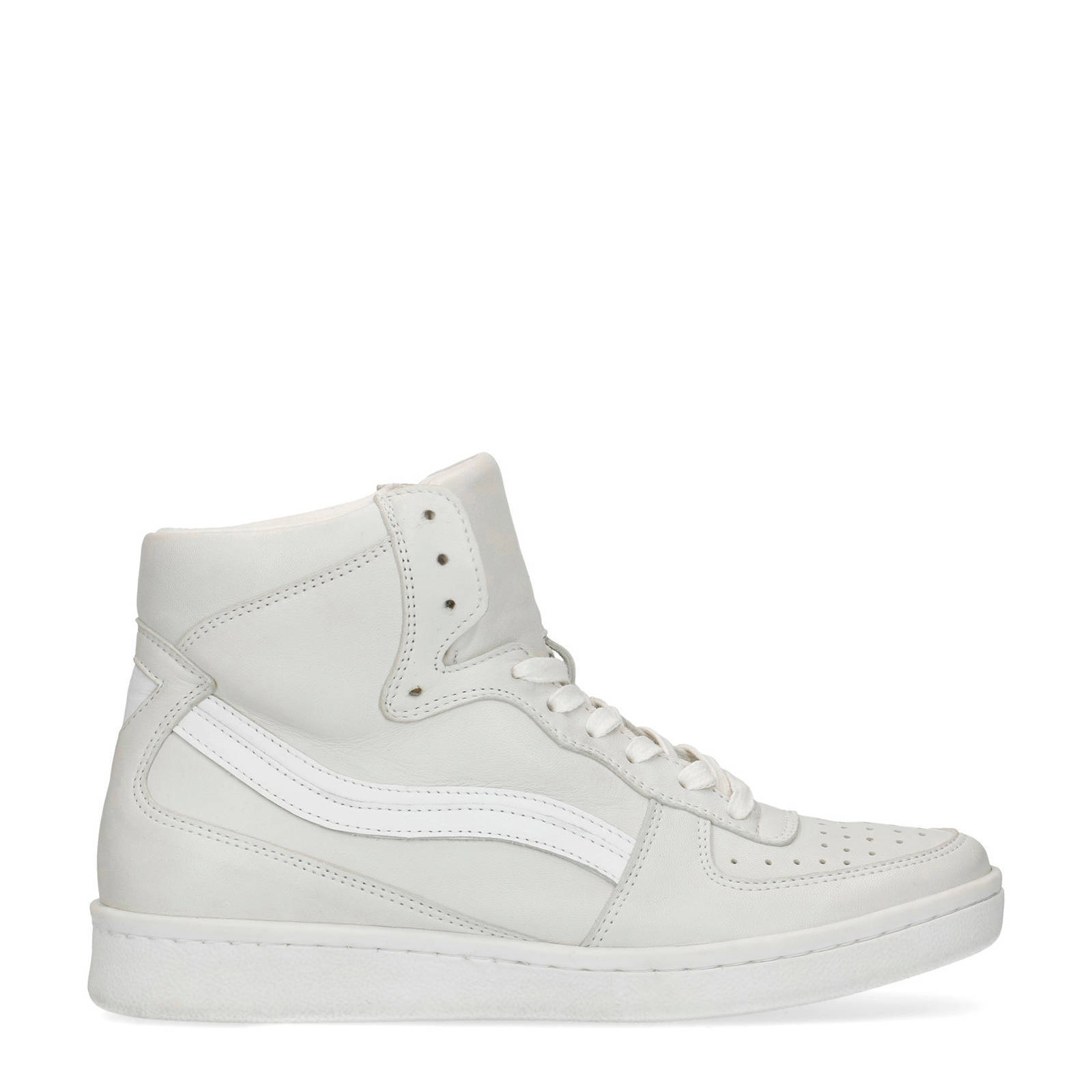 Sacha halfhoge leren sneakers off white | wehkamp