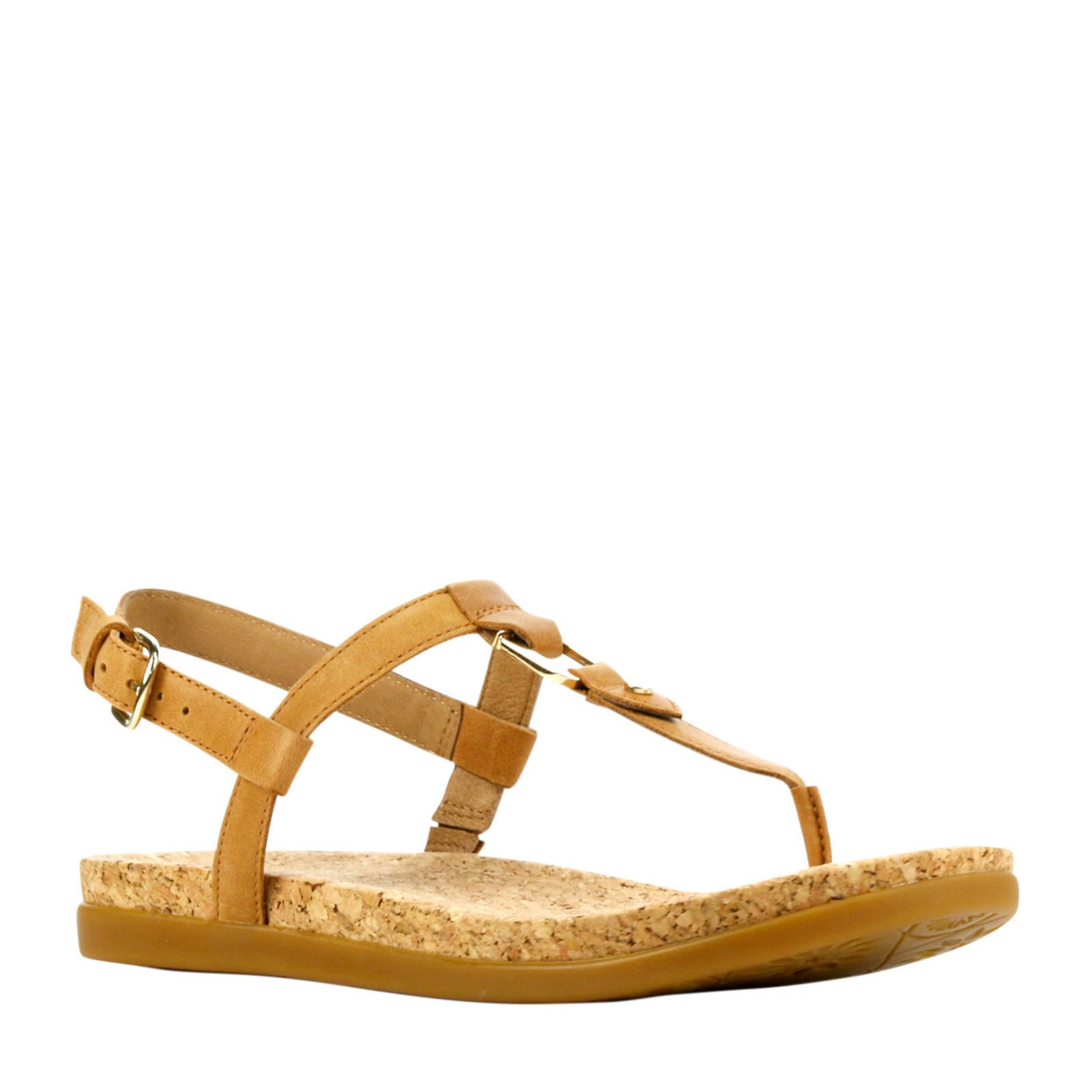 UGG Aleigh leren sandalen bruin wehkamp