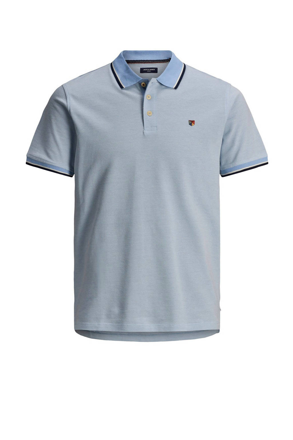 JACK & JONES PREMIUM regular fit polo blauw/donkerblauw, Blauw/donkerblauw