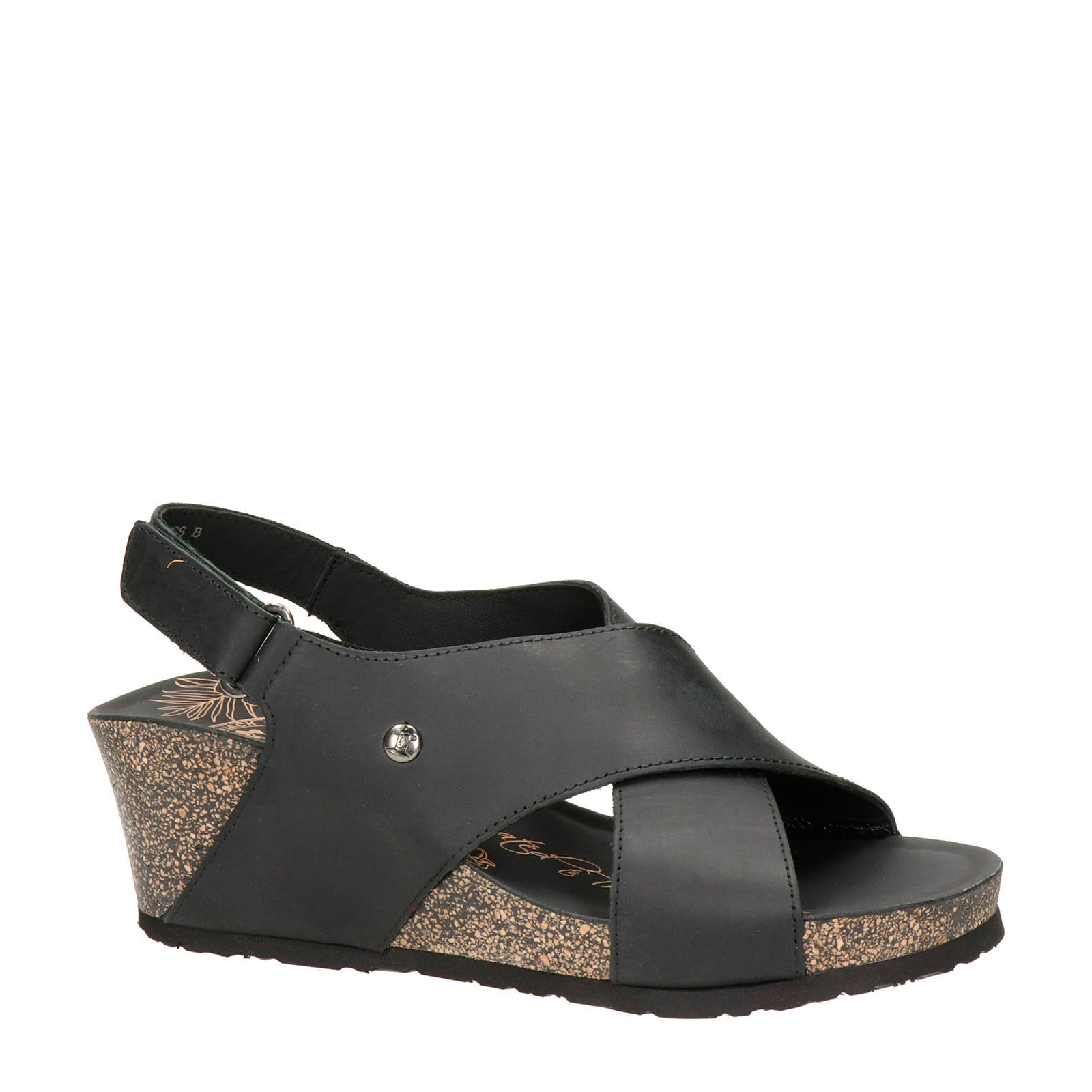Panama Jack Valeska Basics nubuck sandalettes zwart | wehkamp