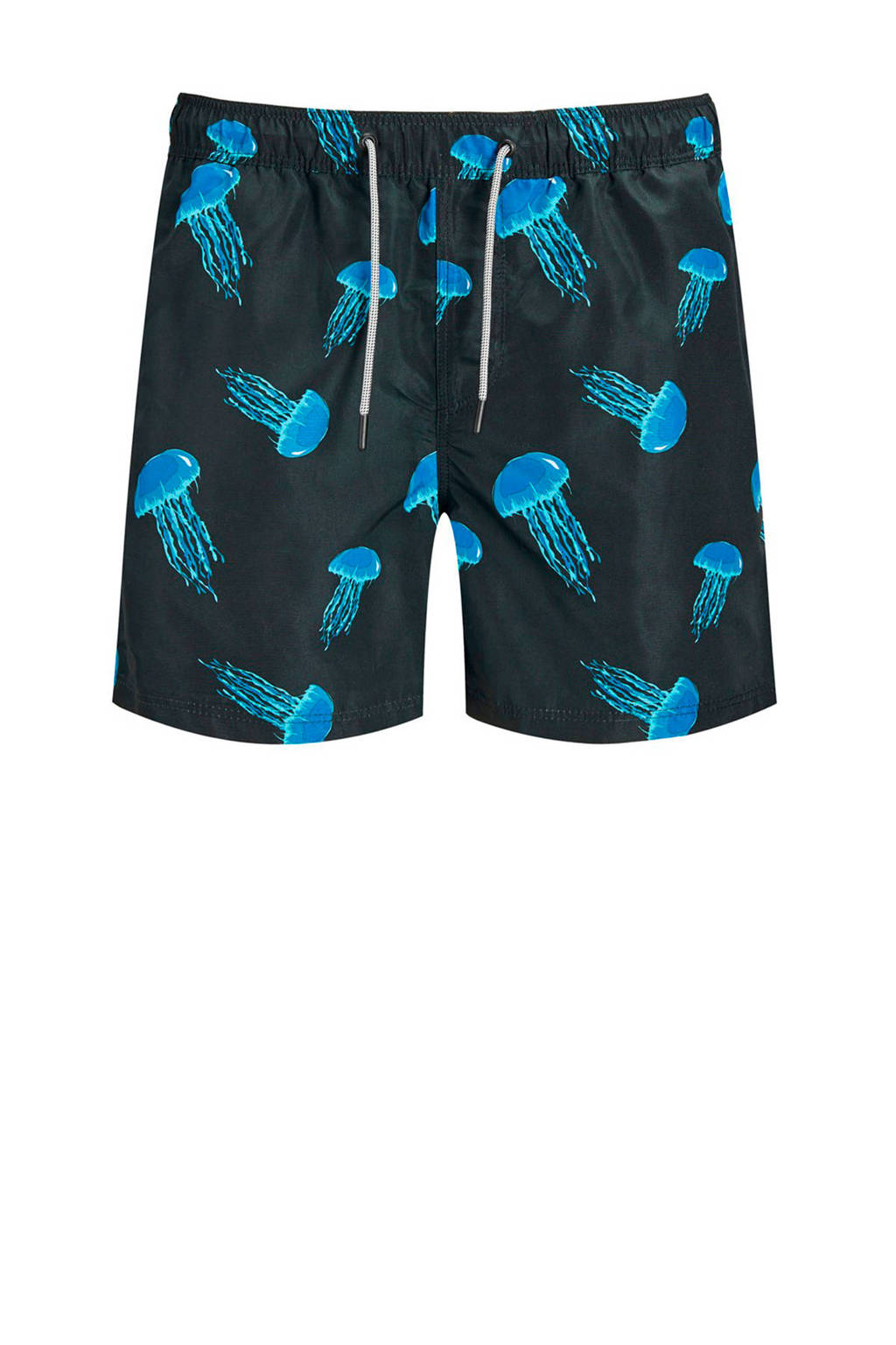 JACK & JONES JEANS INTELLIGENCE zwemshort Aruba met all over print zwart/blauw, Zwart