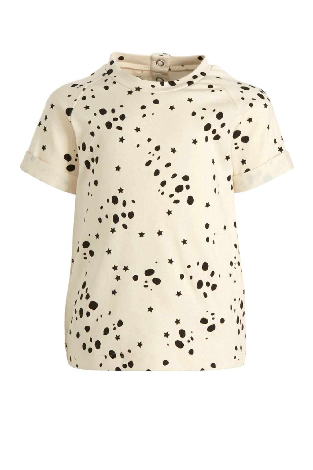 Little Indians baby T-shirt T Shirt Wild Stars met all over print ecru/zwart