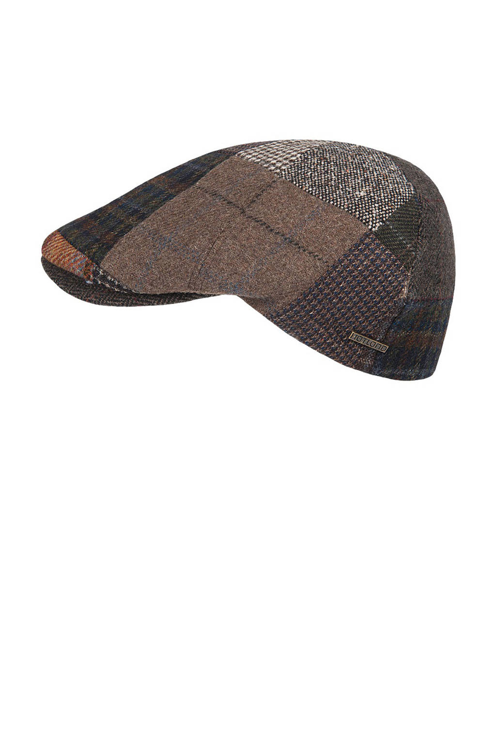 HATLAND flatcap Nice met patchwork donkerbruin