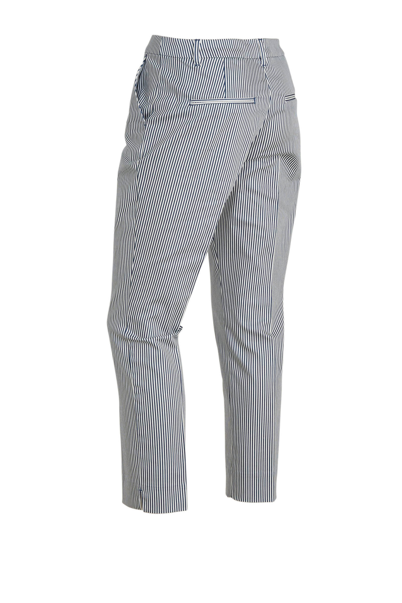 C\u0026A Yessica gestreepte slim fit broek blauw/wit | wehkamp