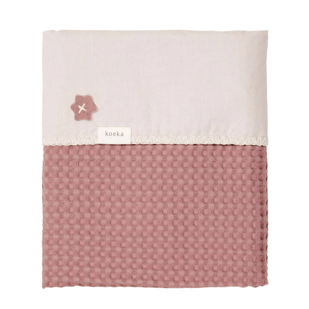 Koeka Antwerp baby ledikantdeken 100x150 cm Plum/Pebble, plum/pebble