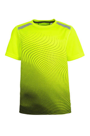 sport T-shirt neongeel/zwart