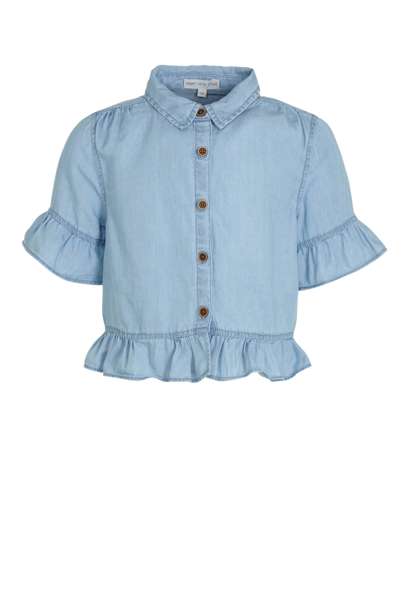 Esprit Ruche blouse blauw zakelijke stijl Mode Blouses Ruche blouses 
