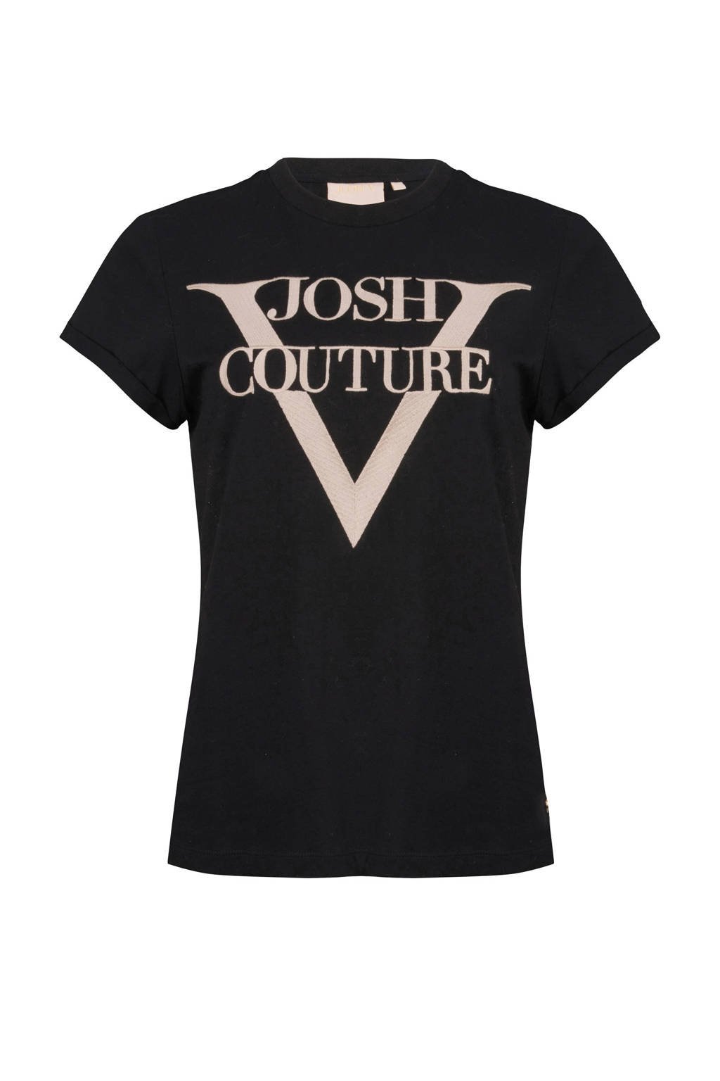 JOSH V T-shirt Dora met printopdruk zwart, Zwart