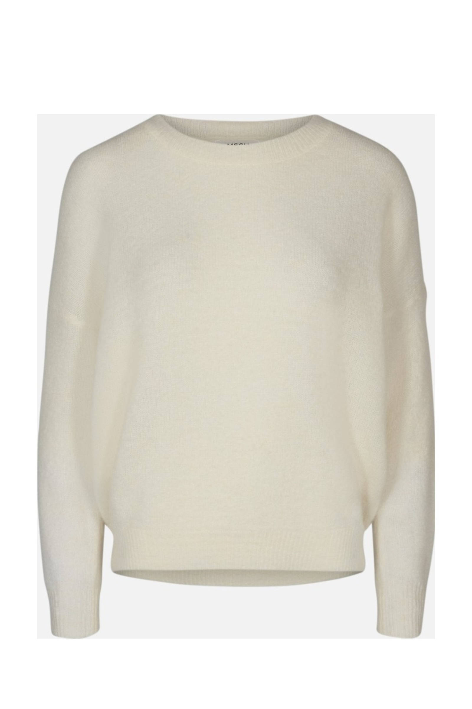 MSCH Copenhagen gemêleerde trui Femme Alpaca met wol wit MSCH Copenhagen trui met wol | wehkamp