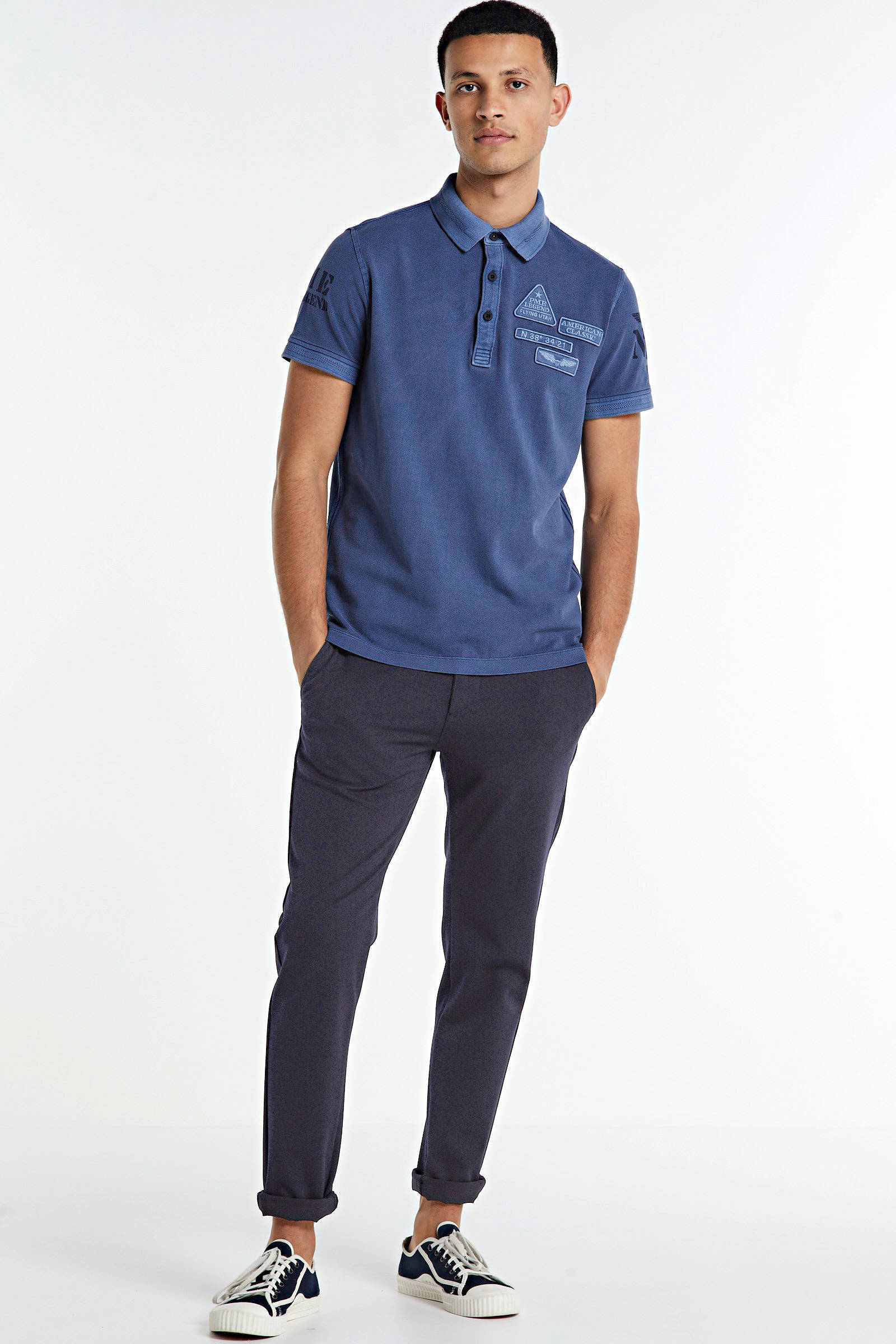 PME Legend slim fit polo blauw | wehkamp