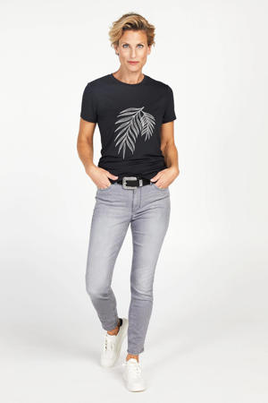 T-shirt met printopdruk antraciet