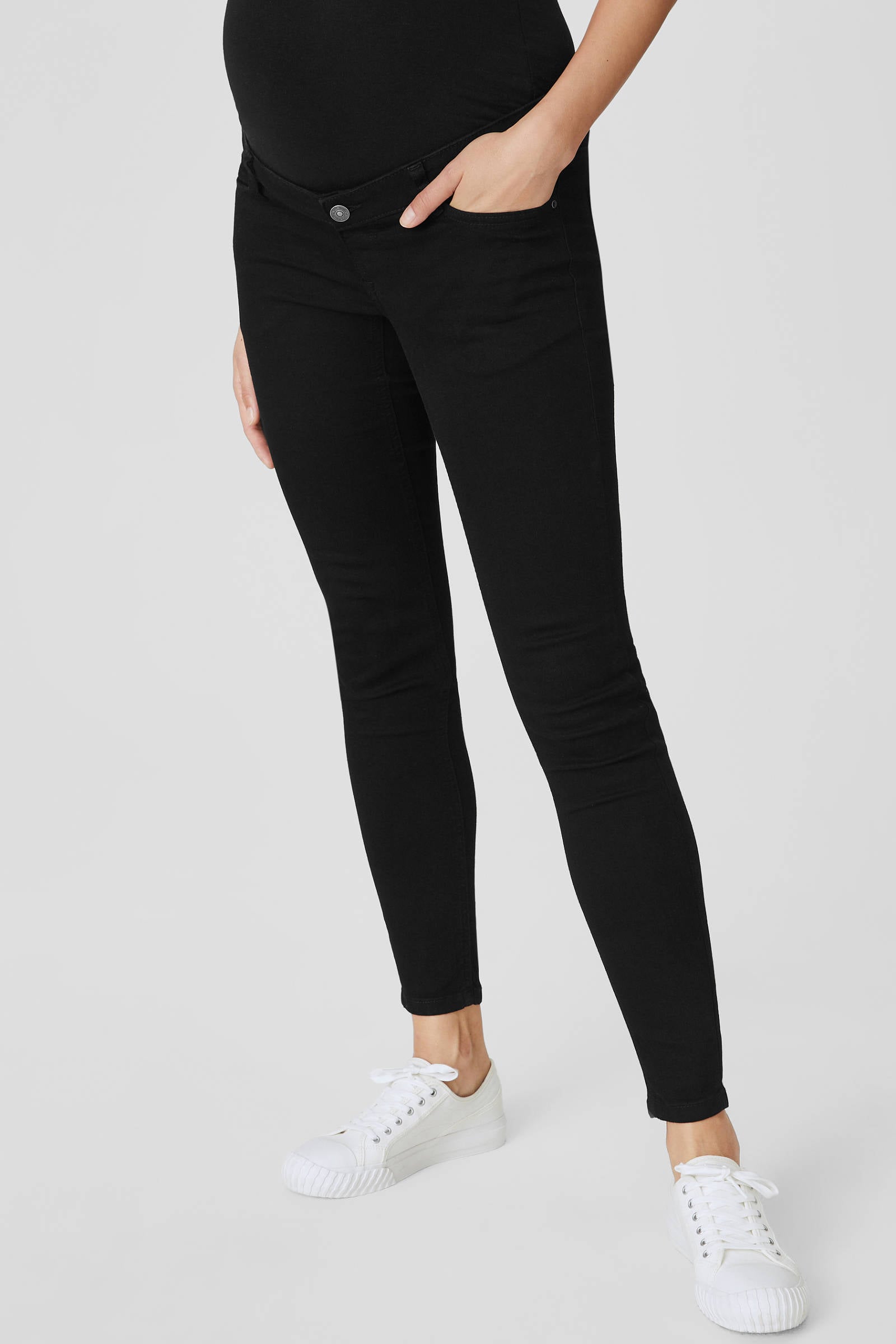 C\u0026A Yessica skinny zwangerschapsbroek zwart | wehkamp