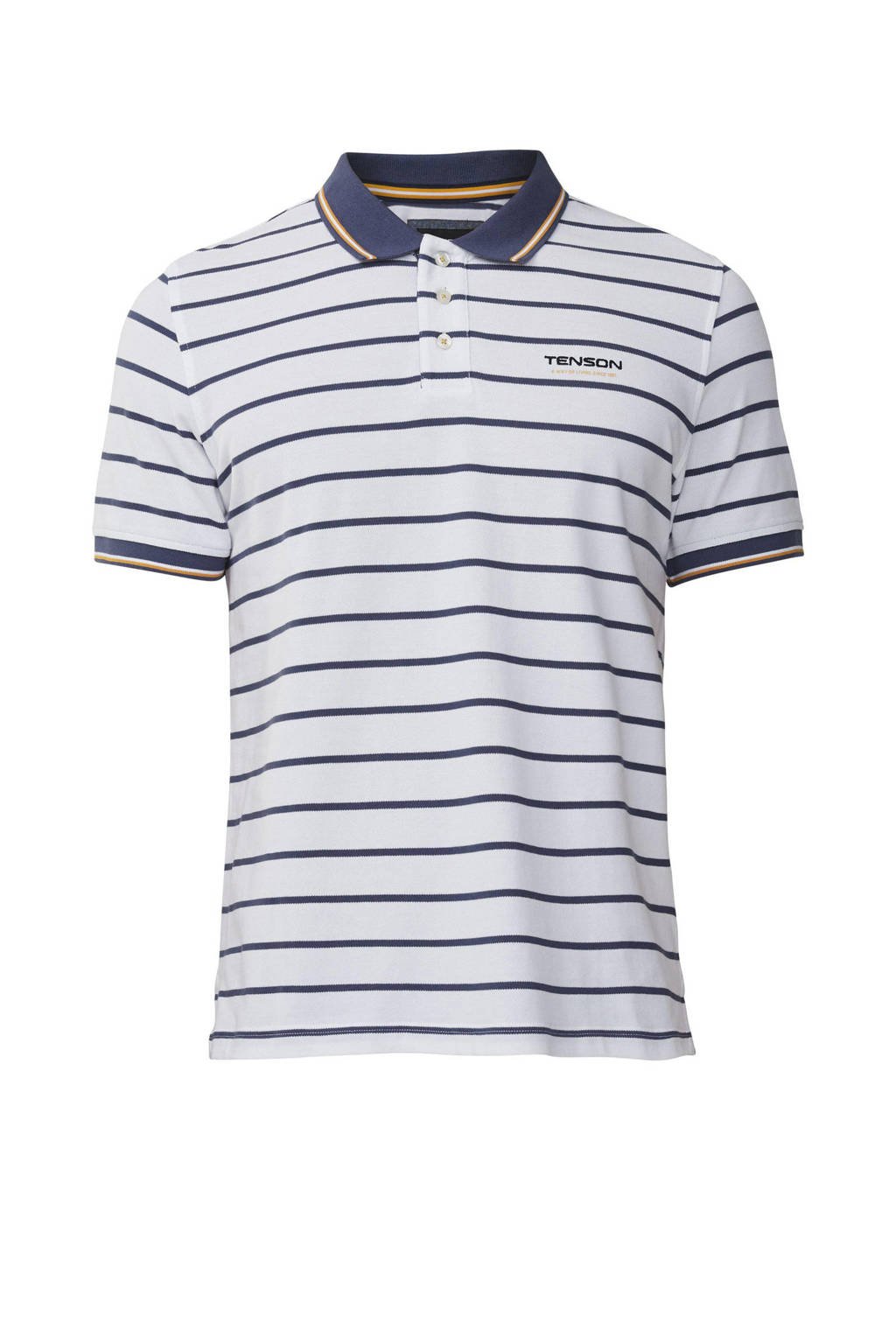 Tenson outdoor polo Gian wit/blauw, Wit