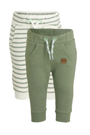 joggingbroek - set van 2 groen/ecru