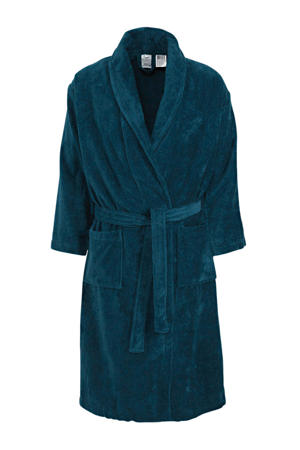 unisex velours badjas Prestige petrol