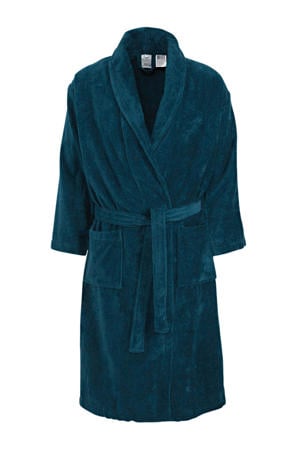 velours badjas Prestige donkerblauw