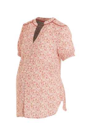 blouse met all over print oudroze