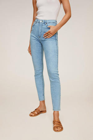 high waist skinny jeans light blue denim