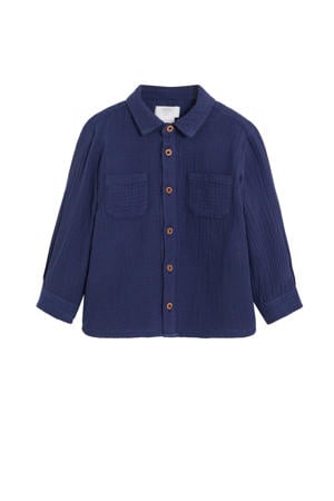 overhemd en textuur donkerblauw