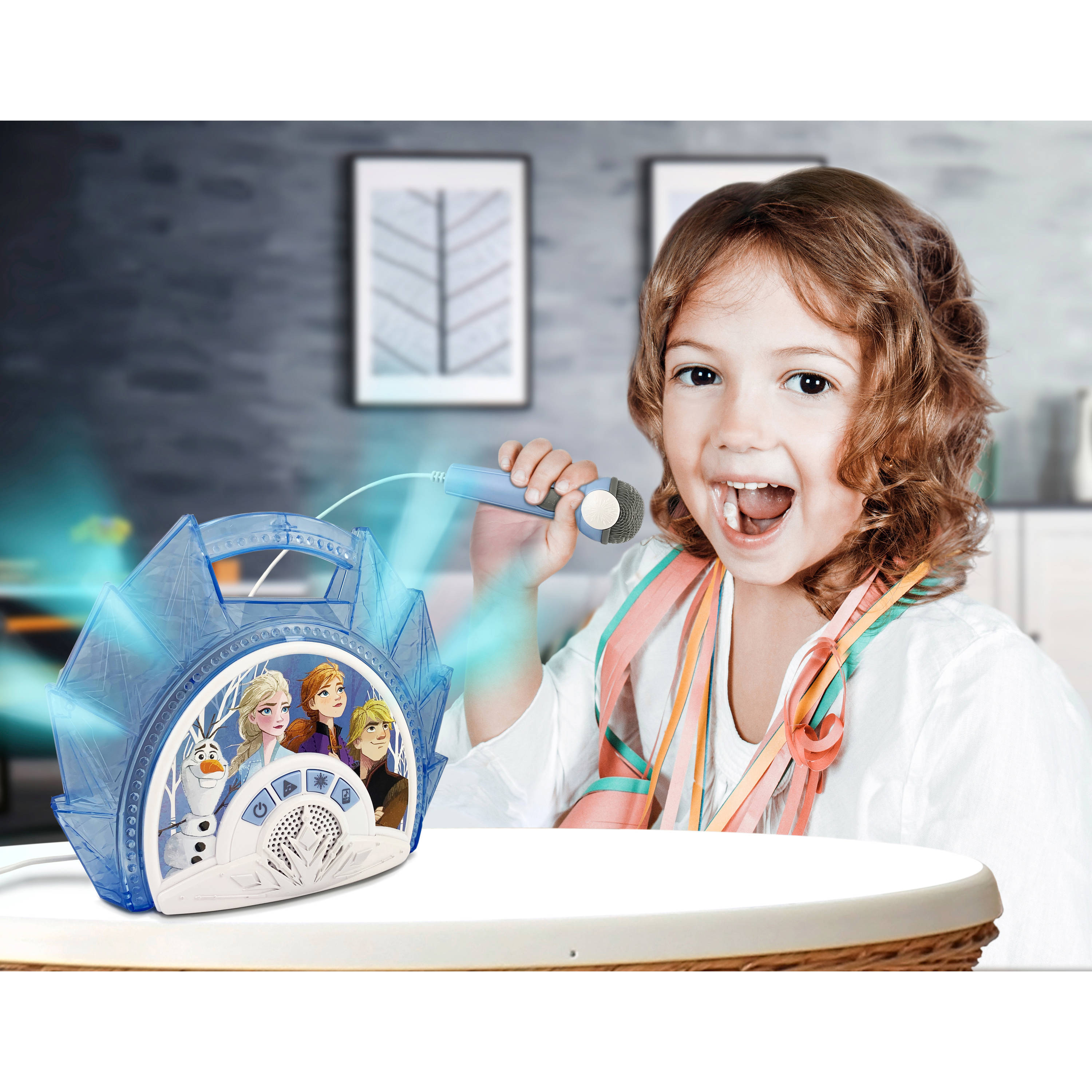 Frozen 2 FR 115.EMv9M Sing Along Boombox With Lights Mic Purple Blue