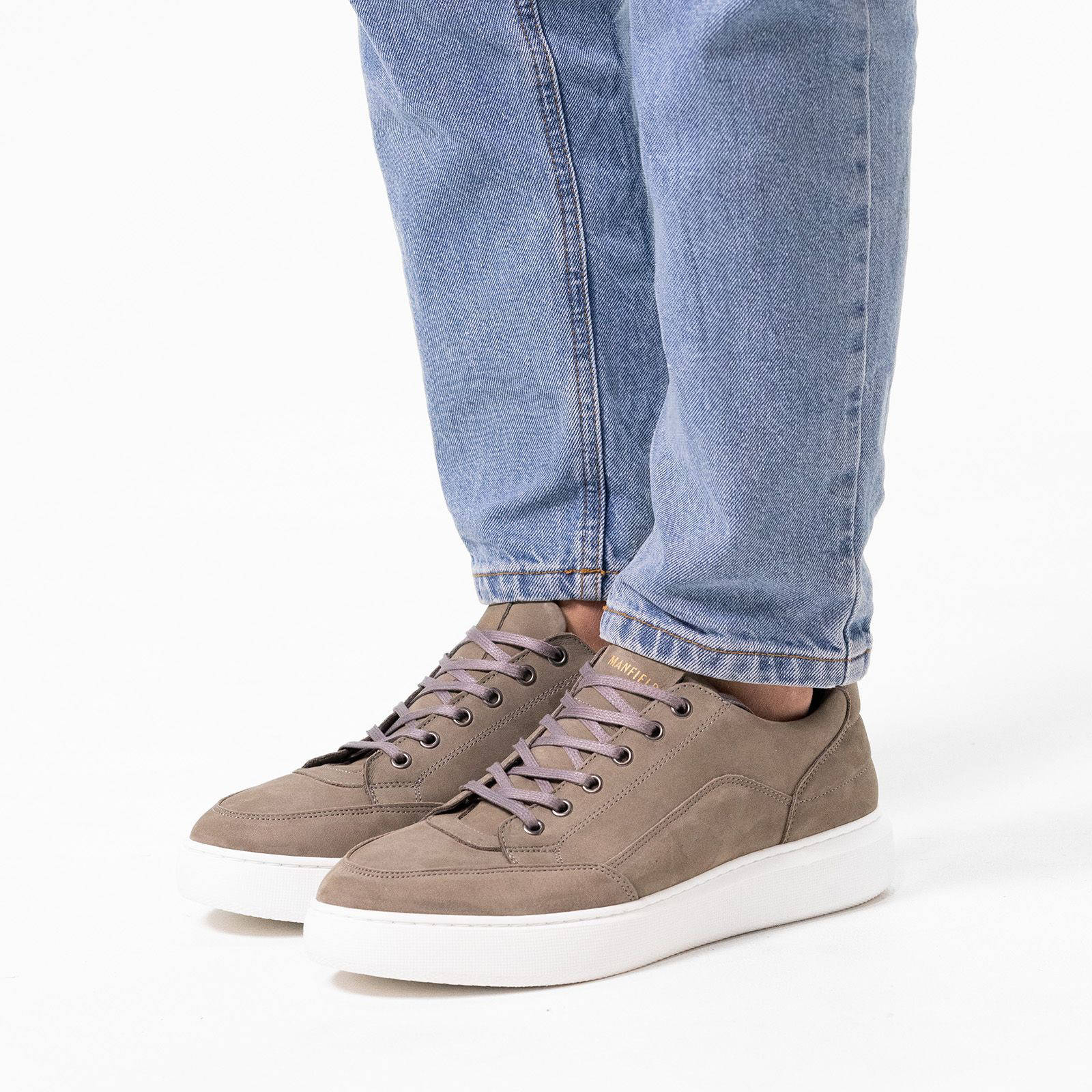 Manfield nubuck sneakers grijs | wehkamp