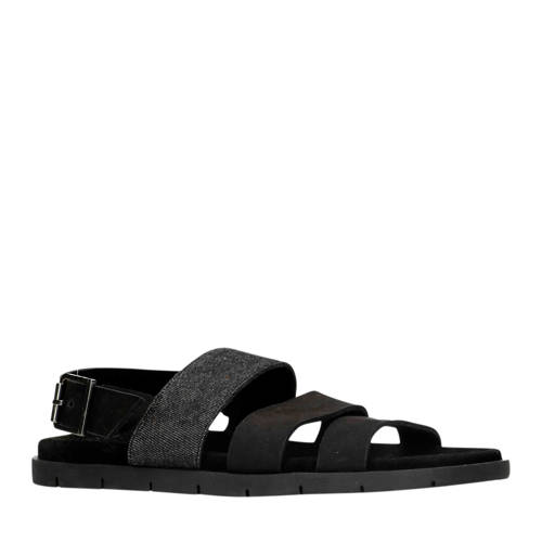 Sacha nubuck sandalen zwart