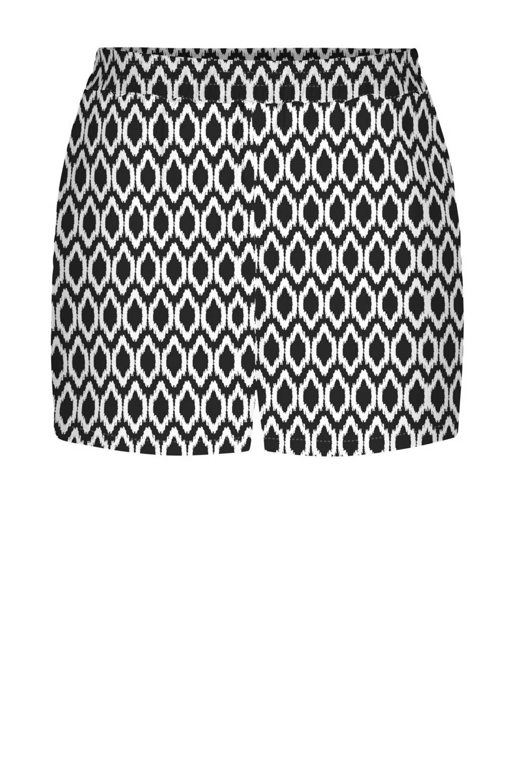 ONLY slim fit short met all over print zwart/wit, Zwart/wit