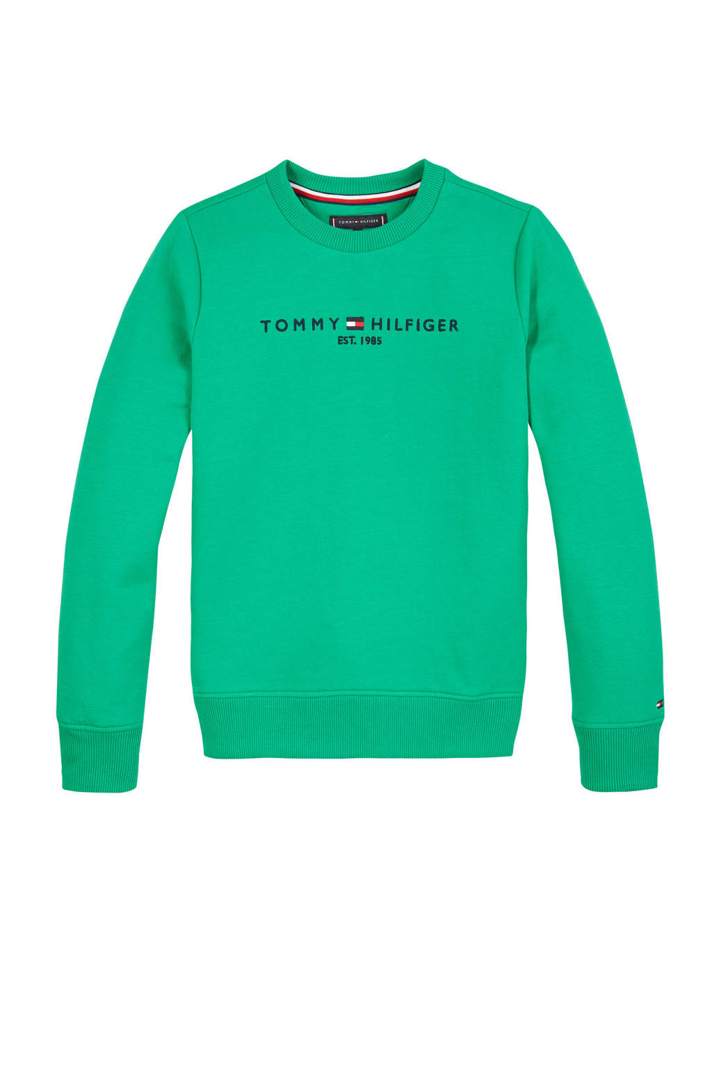 Korting Geaccepteerd goochelaar Tommy Hilfiger sweater met logo groen | wehkamp