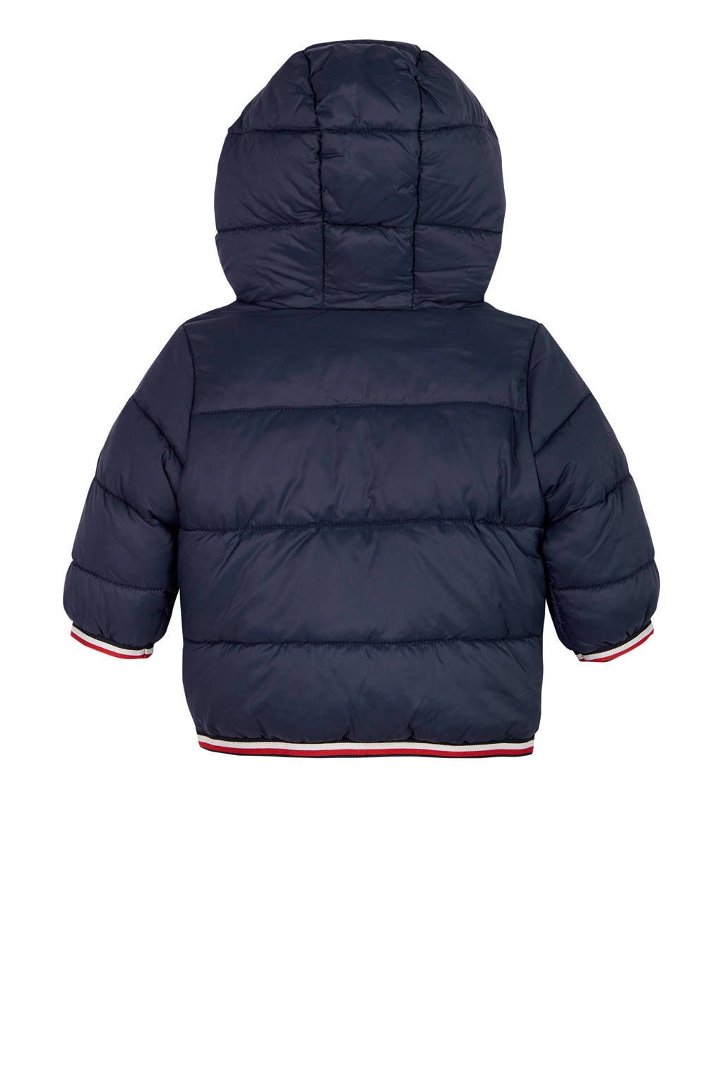 lager binnenkomst Accumulatie Tommy Hilfiger baby gewatteerde winterjas donkerblauw/rood/wit | wehkamp