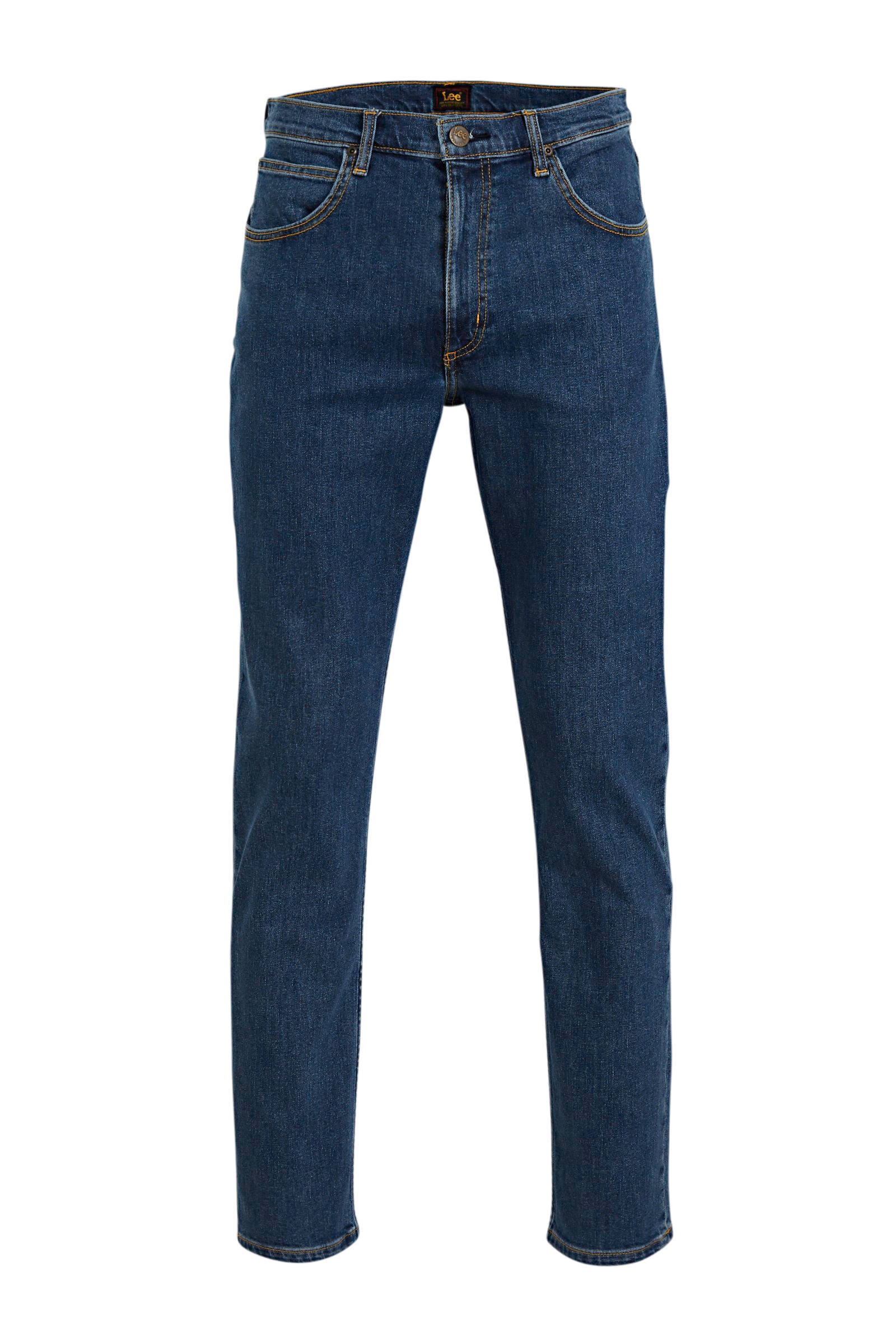Lee Jeans Brooklyn Straight Stonewash , Blauw, Heren online kopen