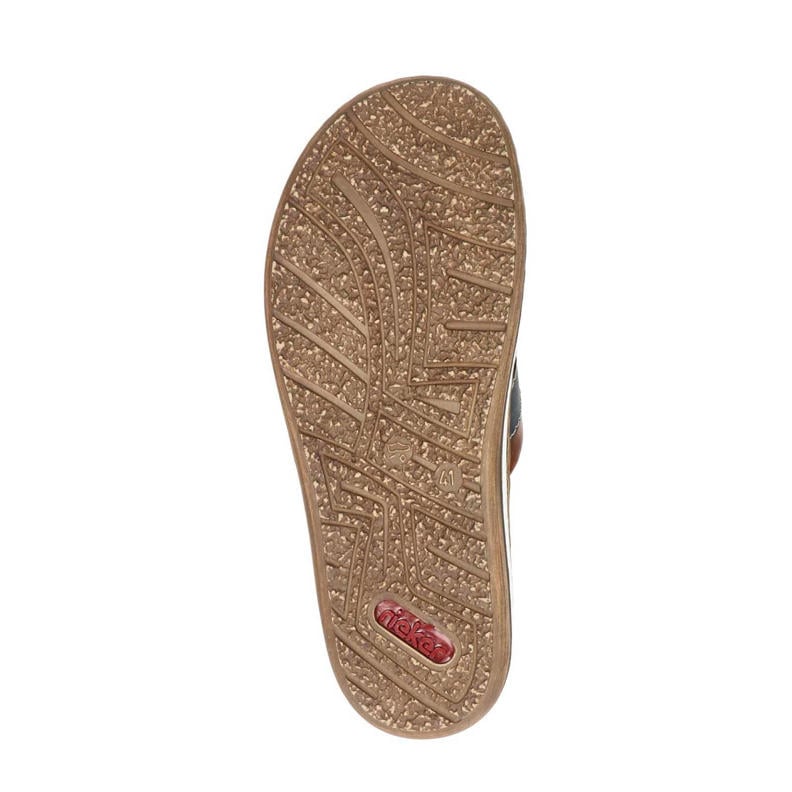 Rieker Dames teenslippers pantoletten donkerblauw textiel, blauw, 40 EU Rieker Dames teenslippers pantoletten donkerblauw textiel, blauw, 40 EU