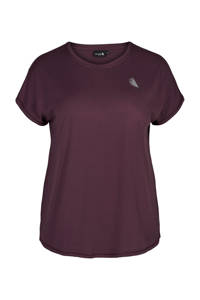 ACTIVE By Zizzi plus size sport T-shirt paars/donkerrood